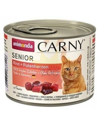 ANIMONDA Cat Carny Senior maitse: veiseliha ja kalkunisüdamed 200g
