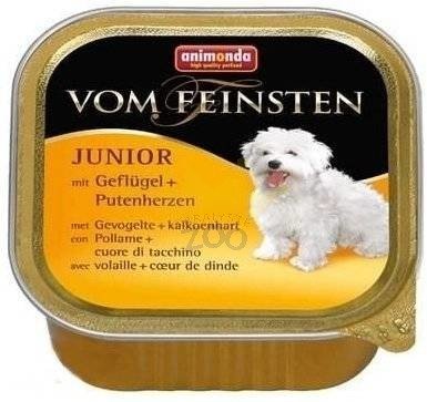 ANIMONDA Dog Vom Feinsten Junior maitse: linnuliha ja kalkunisüdamed 150g