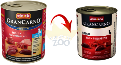 ANIMONDA GranCarno Junior maitse: veiseliha + kalkunisüdamed 800g