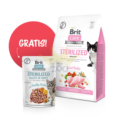 BRIT Care Cat Grain-Free Steriliseeritud Sensitive 400g + Brit Care 85g pakend TASUTA!!!