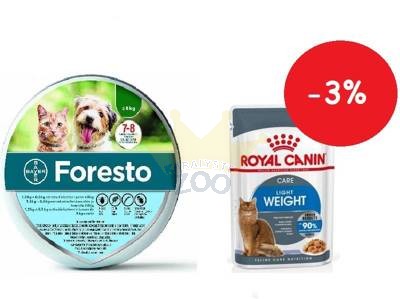ROYAL CANIN Light Weight Care12x85g geeltoit ülekaalulistele kassidele + BAYER Foresto Collar alla 8kg kassidele ja koertele