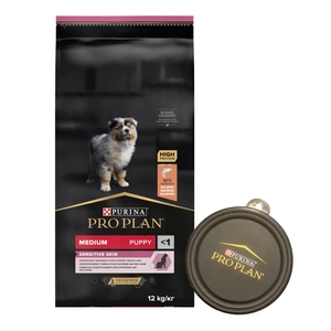 Purina Pro Plan Medium Puppy Sensitive Optiderma, lõhe ja riis 12kg