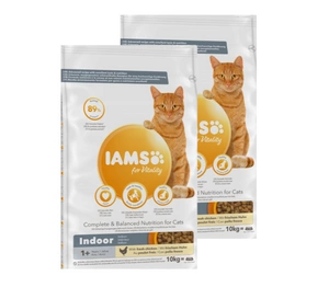 IAMS-kuivtoit Vitality Indoor täiskasvanud ja vanemate kasside jaoks, kana 2x10kg