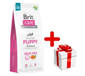 BRIT CARE Dog Grain-free Puppy Salmon 12kg + STAGMENA FOR DOGS