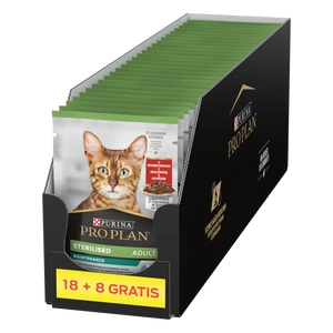 Purina Pro Plan Steriliseeritud veiselihaga kassidele 26x85g (18+8 TASUTA)