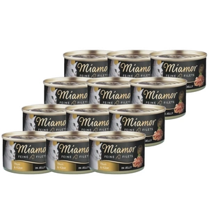 Miamor Feine Filets in jelly - märgtoit kassidele tuunikala ja juustuga 100g purk