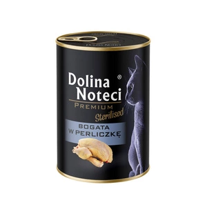 DOLINA NOTECI Premium steriliseeritud kassidele, mis sisaldab rohkesti pärlkanti 400g