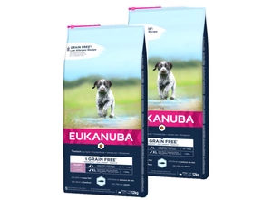 EUKANUBA Puppy&amp;Junior Large Breeds Grain Free 2x12kg - 3% PIGIAU