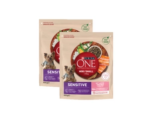PURINA ONE Mini Delicate Salmon, riis - kuivtoit koertele - 2x800 g