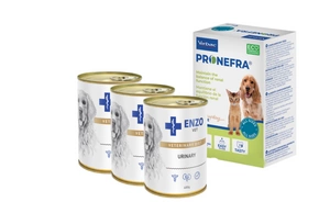Virbac Pronefra 180ml + ENZO VET uriinivastane koerale kana kanuuga 3x400g