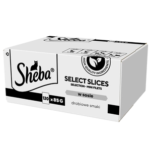 SHEBA Selection Select Slices Poultry Flavour Sachs 120x85 g - märg täistoit täiskasvanud kassidele, kastmega
