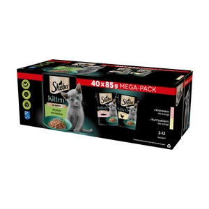 SHEBA Kitten maitsepakend 40x85 g - täisnass toit kassipoegadele kastmes (tükeldatud: lõhe, kana)