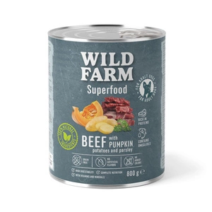 WILD FARM Superfood Beef (veiseliha kõrvitsaga, kartuli ja peterselliga) 800g teraviljavaba koeratoit