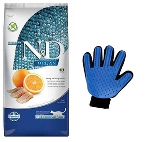 Farmina N&D Ocean kassikarja HERRING & ORANGE ADULT 5kg + kammkinnas tasuta