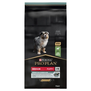 Purina Pro Plan Medium Puppy Sensitive Optidigest, lambaliha ja riis 12kg