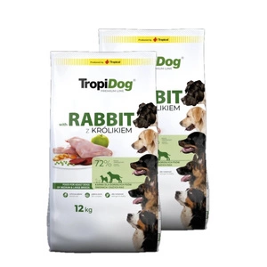 TROPIDOG Premium Adult Keskmise ja suurte tõugude küüliku- ja riisirikas 12kg