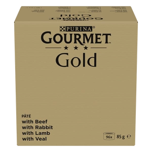 Purina Gourmet Gold Mousse mix 96x85g (veiseliha, küülik, lambaliha, vasikaliha)