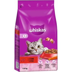 WHISKAS Adult 3,8 kg - kuiv täistoit täiskasvanud kassidele, maitsva veiselihaga