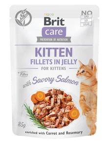 BRIT CARE Cat Pouches Kitten Fillets in Jelly with Savory Salmon 85g + üllatus koerale