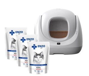 Cat Link - Catlink BayMax Lite nutikas isepuhastuv kasside pesakast + TASUTA 3x ENZO VET Renal pakendid