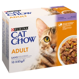 PURINA Cat Chow Täiskasvanud kassitoit lambaliha ja roheliste ubadega želees 10x85g