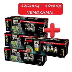 SHEBA Kitten maitsepakend 40x85 g - täisnass toit kassipoegadele kastmes (tükeldatud: lõhe, kana)