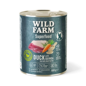 WILD FARM Superfood Duck (Pardi kinoaga, porgandite ja maitsetaimedega) 800g teraviljavaba koeratoit