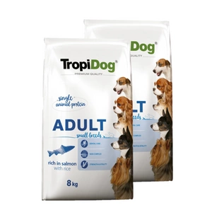 TROPIDOG Premium Adult keskmistele ja suurtele tõugudele lõhe ja riis 8kg