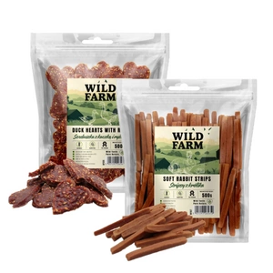WILD FARM küülikust ribad 500g koerte maiuspalad