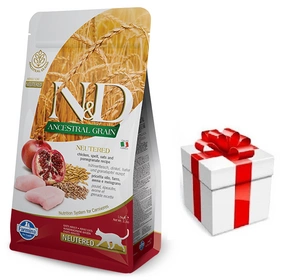 FARMINA N&amp;D Low Grain kana &amp; granaatõuna kastreeritud 5 kg + STAIGMENA KATEI