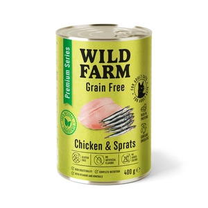 WILD FARM Premium Grain Free Chicken and Sprats 400g - teraviljavaba kassitoit