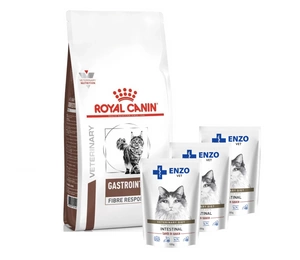 ROYAL CANIN Fibre Response Gastrointestinal FR 31 4kg + ENZO VET Soolestik lambalihaga kastmes kassidele 3x100g