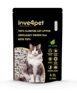 Love4pet Clumping Cat Litter tofu 2.5kg 4.3L