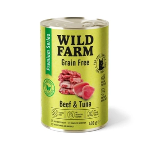 WILD FARM Premium Grain Free Beef and Tuna 400g - teraviljavaba kassitoit