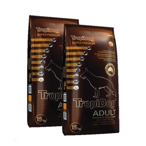 TROPIDOG Super Premium täiskasvanud keskmist ja suurt tõugu koertele Lambaliha riisiga 15kg