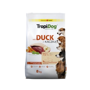 TROPIDOG Premium Adult Small Breeds pardiga ja riisiga 8kg