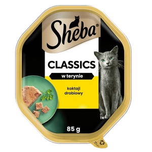 SHEBA Classics salve 85 g - märg täistoit täiskasvanud kassidele, kodulinnukokteil, terriinis