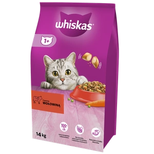 WHISKAS Adult 14kg - kuivtoit kassidele veiseliha ja köögiviljadega