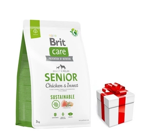 BRIT CARE Dog Sustainable Senior Chicken &amp; Insect 3kg + STAIGMENA FOR DOG