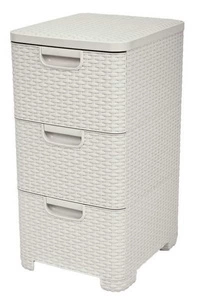 Curver raamaturiiul sahtlitega 3x14L STILIUS kreemikas