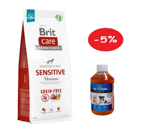 BRIT CARE Grain-free Sensitive Venison 12kg + LAB V lõheõli koertele ja kassidele 500ml 5% odavamalt