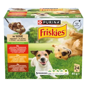 PURINA Friskies täiskasvanud koeratoit kastmes 24 x 85 g