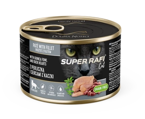 DOLINA NOTECI Super Rafi Cat P&F koos pärlkanade ja pardisüdamega steriliseeritud kassidele 185g