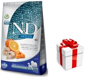 FARMINA N&amp;D Ocean canine COD, PUMPKIN &amp; ORANGE ADULT MEDIUM &amp; MAXI 12kg + STAIGMENA KUTSE KOERTELE
