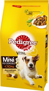 PEDIGREE Adult 2kg (väikestele tõugudele) - kuivtoit koertele kana ja köögiviljadega