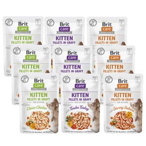 BRIT CARE Cat Kitten Fillet in Gravy Choice Chicken Enriched with Sea Buckthorn and Nasturtium 85g
