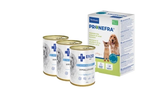 Virbac Pronefra 180ml + ENZO VET hüpoallergeenne dieet kalkuniga koertele 3x400g