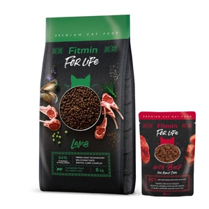 FITMIN Cat For Life Adult Lamb 8kg + Fitmin Cat For Life Adult Beef 85g
