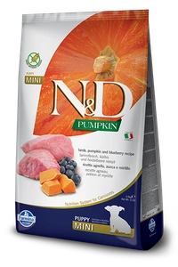 Farmina N&amp;D Pumpkin Grain Free canine LAMB &amp; BLUEBERRY PUPPY MINI DRY FOOD 2.5kg