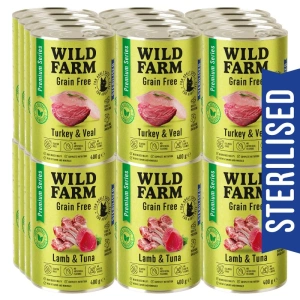 WILD FARM Premium Grain Free Turkey and Veal 400g - teraviljavaba toit steriliseeritud kassidele